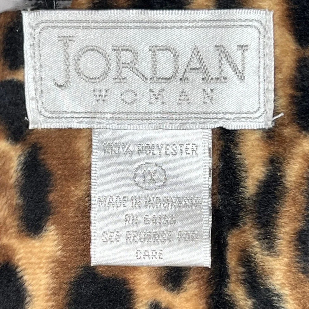 Vintage JORDAN Leopard Faux Fur Sleeveless Vest‎ 1X